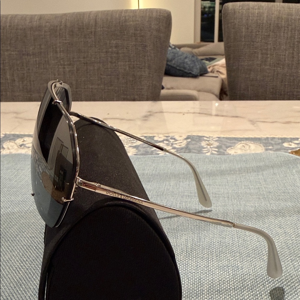 Dolce & Gabbana Silver Aviator Sunglasses - Picture 2 of 4